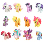 12 st/ set e Pony Action Figurer Rainbow Horse Unicorn leksak colour