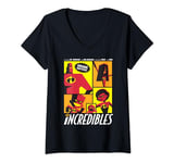 Disney Pixar Incredibles Box Comic Retro T-Shirt avec Col en V