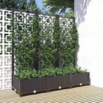 "Promo"Bac A Fleurs LMT - Jardinière avec treillis Noir 120x40x121,5 cm PP 8,91Kg