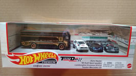 Hot Wheels Track Day Premium Set #13 Audi Lanborghini Mercedes Hauler  (cart)