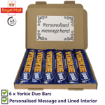 Nestle Yorkie Duo Chocolate Bars Gift Hamper Sweet Box 6 BARS w/ Personalisation