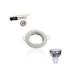 Kit Spot LED GU10 COB 5W équivalent 50W Blanc neutre 4100K fixe blanc dimmable