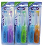 Active Oral Care Travel Toothbrush Medium (Twin Pack)