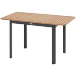 Table de jardin extensible Folya en aluminium lin et argile traité époxy 4 places - Hespéride