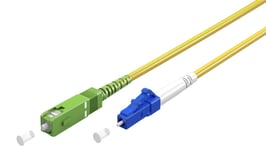 Goobay Fiberoptisk kabel (FTTH), Singlemode (OS2) Yellow, gul (Simplex), 1 m plugg SC-APC (8°) > LC plugg (UPC), halogenfri kabelhölje (LSZH)