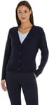 Tommy Hilfiger Women's Soft Wool V-Neck Cardigan with Buttons, Blue (Desert Sky), S