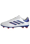 adidas COPA Pure II League Football Boots Firm Ground, Cloud White/Lucid Blue/Solar Red, 3.5 UK