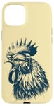 Coque pour iPhone 15 Plus Coq qui chante avec des écouteurs