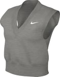 Nike Shirt W NSW Phnx FLC Slvls Vneck CRP, DK Grey Heather/Sail, FV6316-063, M