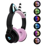 Yusonic Unicorn Kids Wireless Headphones, Toddler Bluetooth Headphones for Girls Boys laptop Tablet,Led Light Up Kids Headphone for Birthday travel school Gifts. (Black Purple)