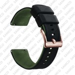 (20mmBlack Army Green 2)Nopeasti vapautuva kumikellon ranneke Silikoni kellon ranneke Huawei Samsung Garmin kellon vaihtoranneke - kellon rannekkeet