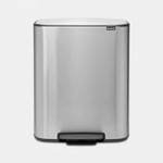 Brabantia Bo Pedal Bin 2 x 30 litre - Matt Steel Fingerprint Proof - NEW