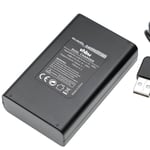 vhbw Chargeur de batterie double USB compatible avec Canon Powershot D10, D20, ELPH 500HS, ELPH 500 HS, S120, S200 PC2007 caméra, DSLR, action-cam