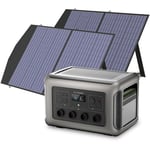 Allpowers - Générateur solaire R3500 avec 2 panneaux solaires 100 w, batterie LiFePO4 3168 Wh avec 4 sorties ca 3500 w pour camping-car, maison,