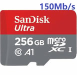 Carte MicroSD SDXC SANDISK ULTRA 256 Go carte mémoire micro SDXC 150MB/S Classe 10, U1, A1 Adaptateur SD inclus - version 2022