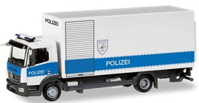 HERPA, MERCEDES BENZ Atego porteur caisse rigide 4x2 police de Hamburg, échel...