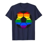 LGBT Rainbow Flag Soccer Football Gay Pride Love Mens Womens T-Shirt