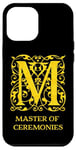 Coque pour iPhone 12 Pro Max Master of Ceremonies MC Vintage Gold Letter M