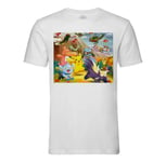 T-Shirt Homme Col Rond Pokemon A La Montagne Volcan Anime Jeux Vidéo