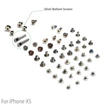 Complete Full All Screw Set Replacement for iPhone XS & Silver Bottom Screws