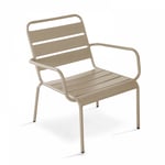 Fauteuil de jardin bas relax acier taupe - Palavas - Taupe