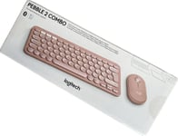 Logitech Pebble 2 Combo Keyboard K380S & Mouse M350S Pink Quit Bluetooth