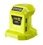 Ryobi - Chargeur USB 2 Ports (2,1 A et 1,0 A) Rapide - 100% Rétro-compatible avec les Batteries 18V ONE+ - Détecteur d'Intensité de Charge - Idéal Camping, Chantier - R18USB-0