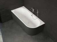 Baignoire semi-îlot murale CAPRI 180 Gauche Noire L. 180 x l. 81 cm, by SPALINA