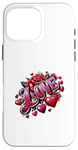 iPhone 16 Pro Max The Word Love surrounded By Hearts And Red Roses Case