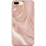 Apple iPhone 8 Plus Transparent Mobilskal Ljusrosa marmor