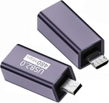 Lot de 2 adaptateurs USB 2.0 type B femelle vers mini USB et micro mâle pour imprimante, scanner, disque