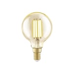 Eglo Lampe LED E14, ampoule Edison à incandescence, globe éclairage vintage et rétro, 4 watts (correspond à 32 watts), 350 lumens, blanc chaud, ambré, 2200 Kelvin, G60, Ø 6 cm