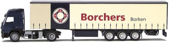 AWM - Camion avec remorque 3 Essieux bachée "BORCHERS BOKEN"  VOLVO FH12 Glob...