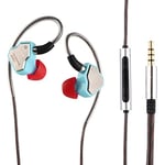 Linsoul 7Hz Salnotes Zero HiFi Écouteurs Intra-Auriculaires de 10 mm Dynamiques IEM avec Diaphragme en Métal Composite, Câble OFC 2 Broches Détachable (Blue, avec Mic, 3.5mm)