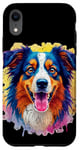 Coque pour iPhone XR Berger australien Femmes Hommes Enfants Chien Aussie Art Portrait