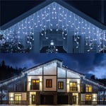 32,8 fot 400 LED istappar, 8 lägen vattentät istappar Cool White 400 LED