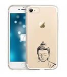 Coque Iphone 7 PLUS 8 PLUS bouddha noir transparente