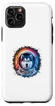 Coque pour iPhone 11 Pro Homme Femme Coloré Space Astronaute Alaska Malamute