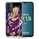 Cokitec Coque Renforcée pour Samsung Galaxy A15 4G / 5G Manga Dragon Ball Sangohan Violet