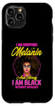 Coque pour iPhone 11 Pro Black Girl Lunettes de soleil Magic Afro Woman Honey Drip Rose vif