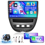 【8Cœurs 4G+64G】 Hikity Autoradio Android13 pour Citroen C1 Toyota Aygo Peugeot 107 2005–2014 Carplay sans Fil Android Auto 10.1'' Poste Radio avec SWC GPS Bluetooth WiFi RDS DSP Caméra de Recul