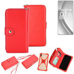 Wallet Mobile phone cover Realme GT 6 China Phone protective Case red