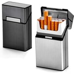 2-pack cigarettfodral, cigarettboxhållare, anti-extrusion manlig kvinnlig cigaretthållare aluminium cigarettpaketfodral helpack cigaretter pack 20 st