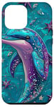 Coque pour iPhone 14 Plus Mignon dauphin bleu avec étoiles dauphins bleu