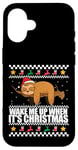 Coque pour iPhone 16 RÉVEILLE-MOI QUAND C'EST NOËL ! Meme Sloth Santa Ugly