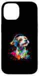 iPhone 14 Artistic Colorful Jack Russell Terrier Headphones Dog Jacky Case