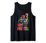 Retro Monster Trucks Car 3rd Birthday Party Gift 3 Years Old Tank Top