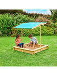 TP Toys Wooden Sandpit & Collapsible Sun Canopy