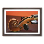 Big Box Art Violin Instrument (2) Framed Wall Art Picture Print Ready to Hang, Walnut A2 (62 x 45 cm)