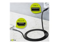 Goobay - Usb-Kabel - Micro-Usb Type B (Hann) Til Usb (Hann) - Usb 2.0 - Dc 5 V - 3 A - 1 M - Svart/Sølv